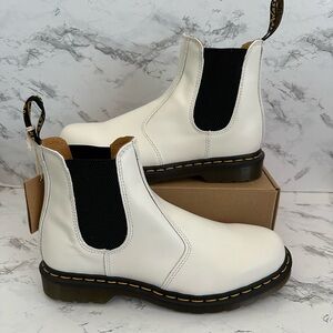 Dr. Martens 2976 Platform Chelsea Smooth Leather Boots White Black Men’s Size 10